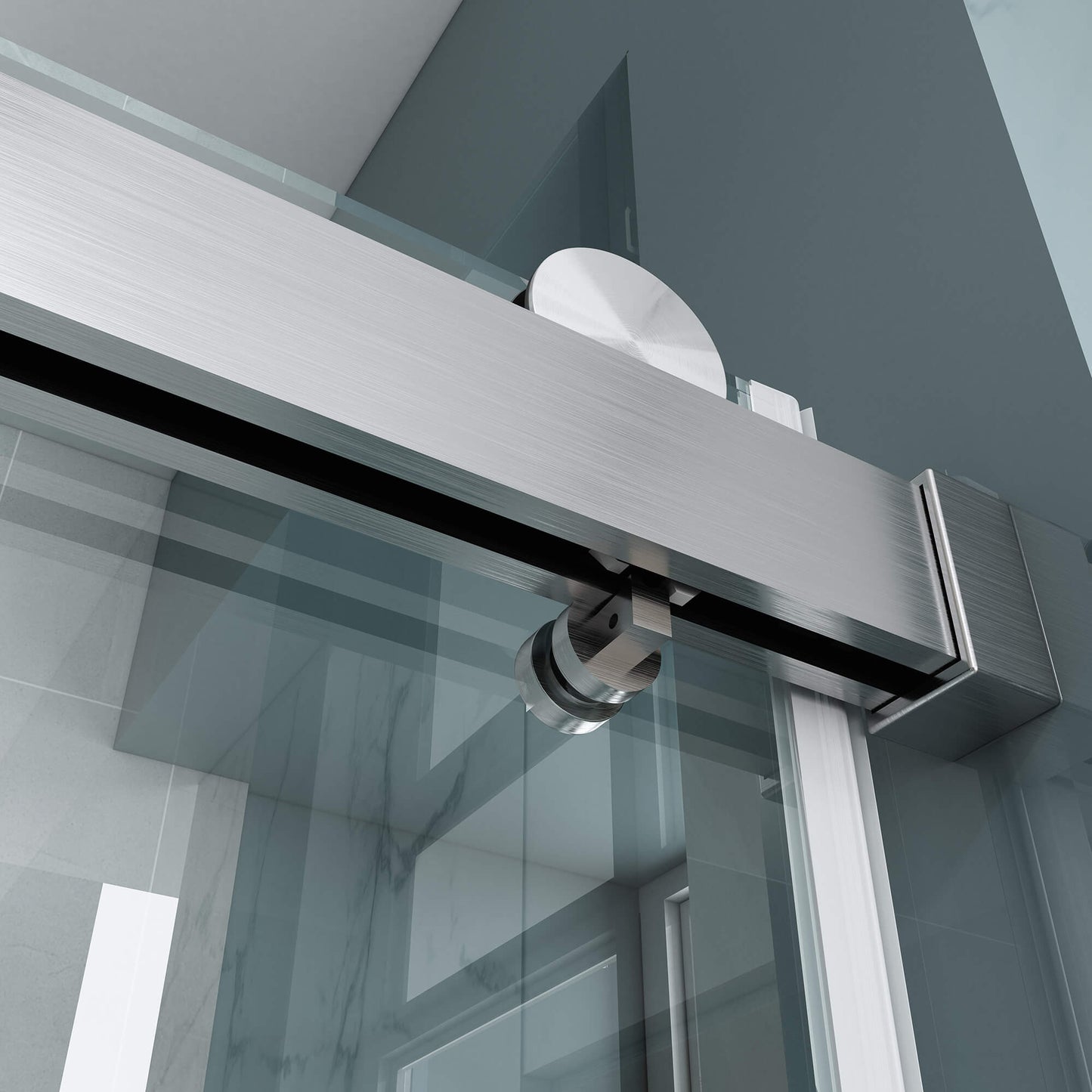MCOCOD SS08 Soft-Closing Single Sliding Frameless Shower Door with Guide Rail