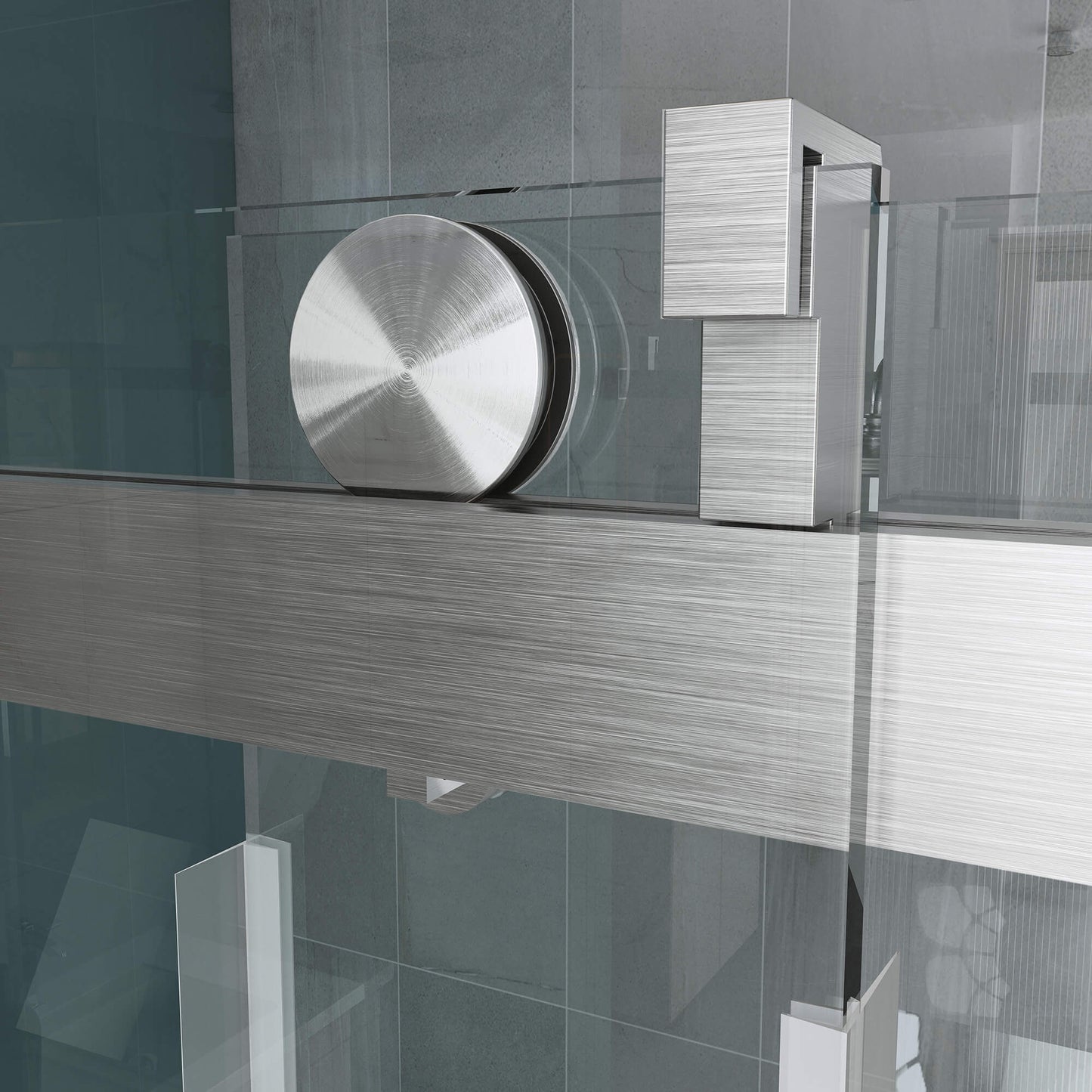 MCOCOD SS08 Soft-Closing Single Sliding Frameless Shower Door with Stainless Steel 304 Guide Rail