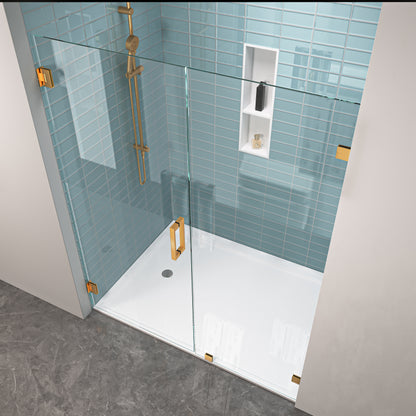 MCOCOD Custom Frameless Swing Shower Door in Brushed Gold - H06-02