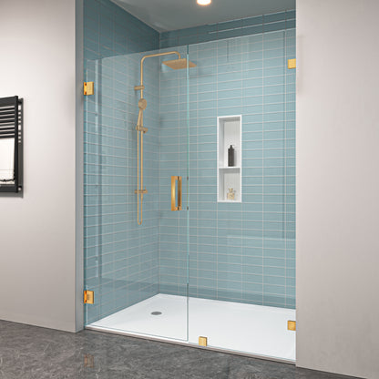 MCOCOD H06-02 Customize Frameless Swing Shower Door in Brushed Gold