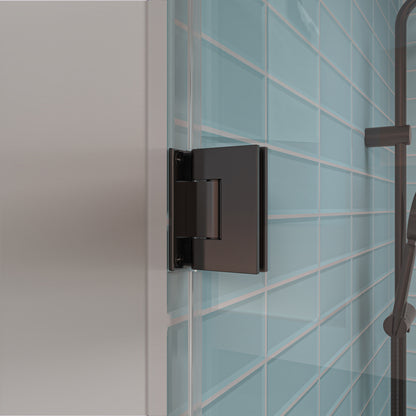 MCOCOD H06-02 Customize Frameless Swing Shower Door with Matte Black Clamps