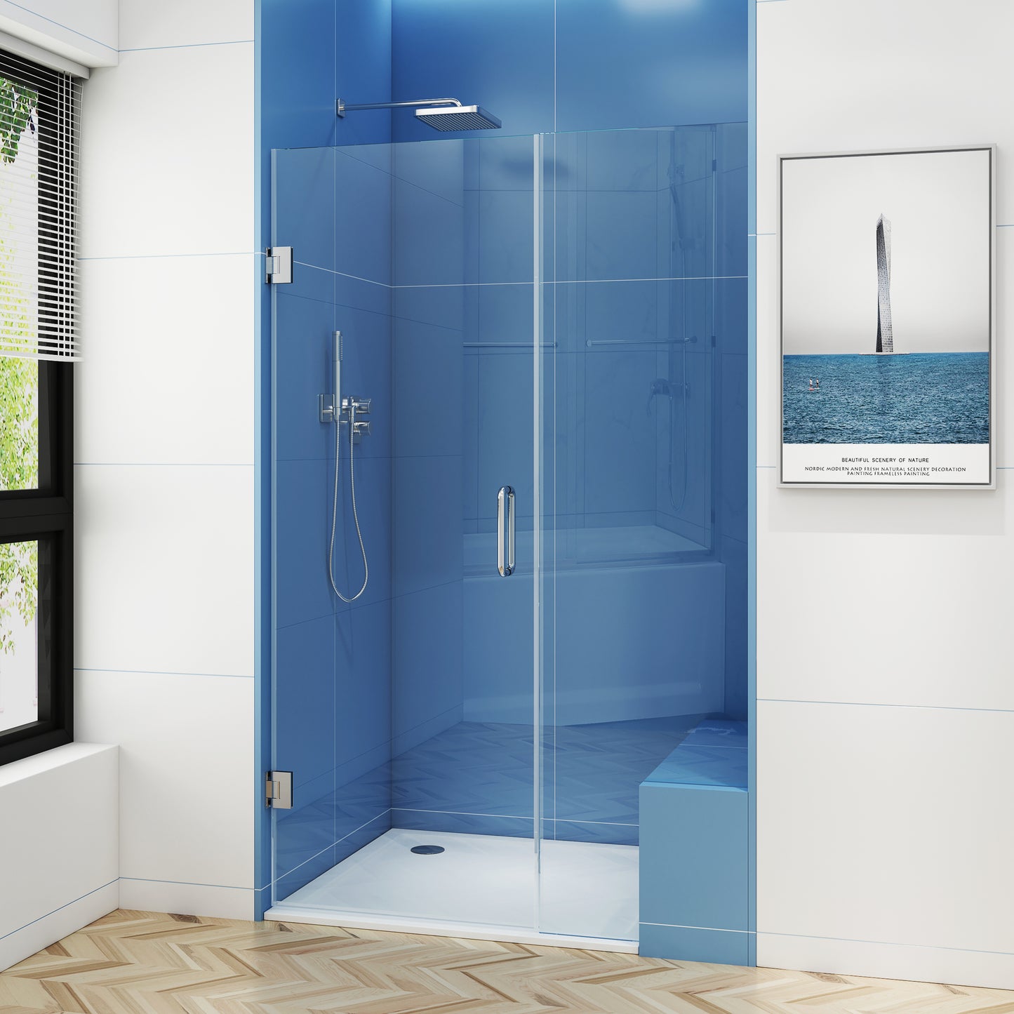 MCOCOD H06-04 Frameless Hinged Swing Glass Shower Door