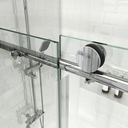 MCOCOD SS14 Soft-Closing Single Sliding Glass Shower Door with Soft-close Secure and Durable