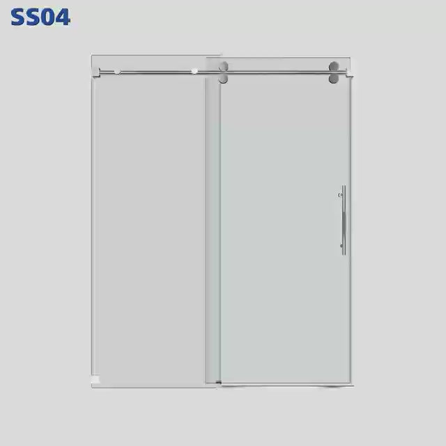 MCOCOD SS04 Shower Door, Reversible Single Sliding Frameless, Product Display