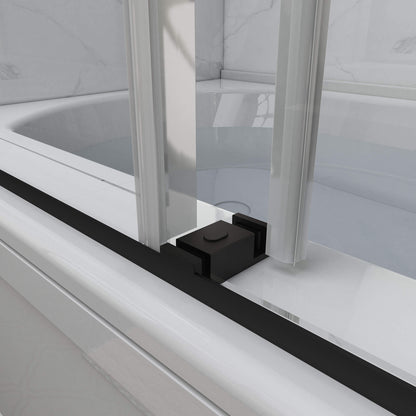 MCOCOD DS13 Soft-Closing Double Sliding Frameless Shower Door with Guide Block