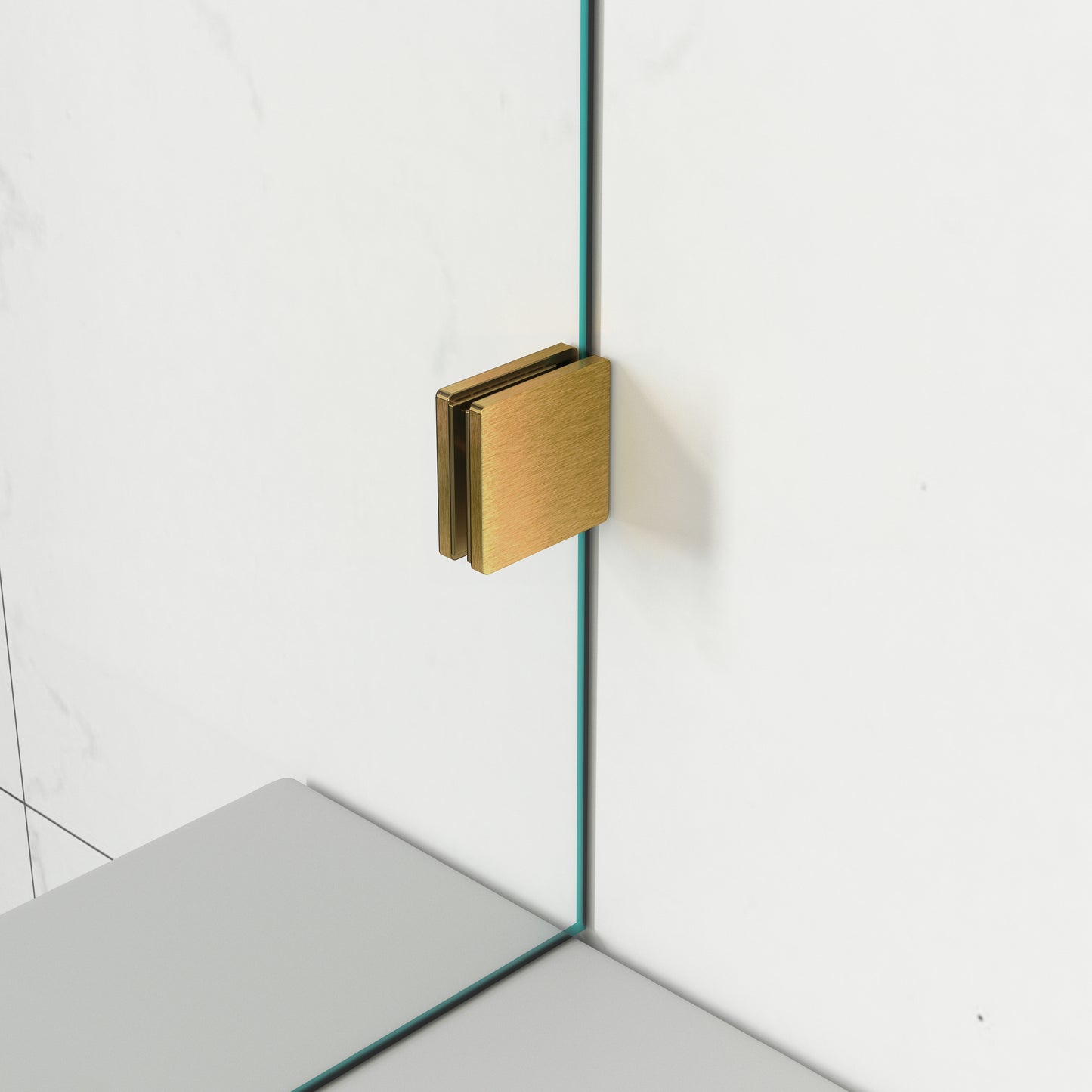 MCOCOD H06-01 Customize Frameless Rectangle Shower Enclosure with Brushed Gold Glass Clamp