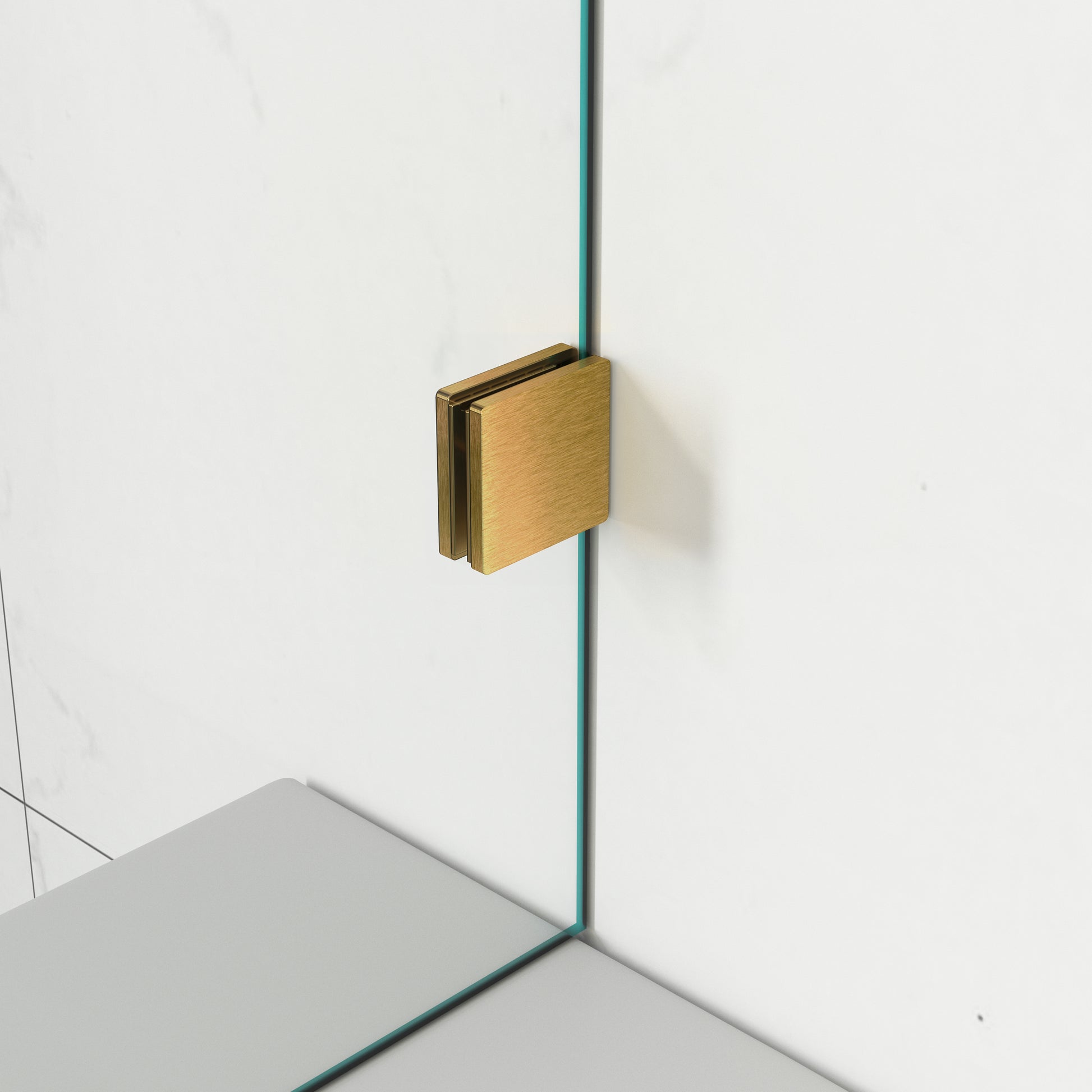 MCOCOD H06-01 Customize Frameless Rectangle Shower Enclosure with Brushed Gold Glass Clamp