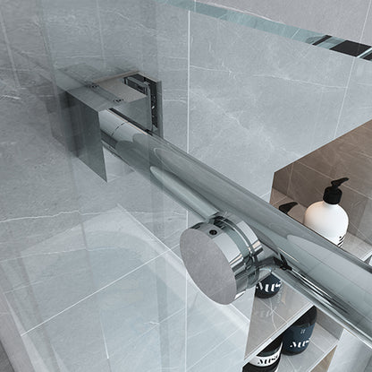 MCOCOD SS04 Single Sliding Frameless Shower Door, Stainless Steel 304 Glass Fasterner