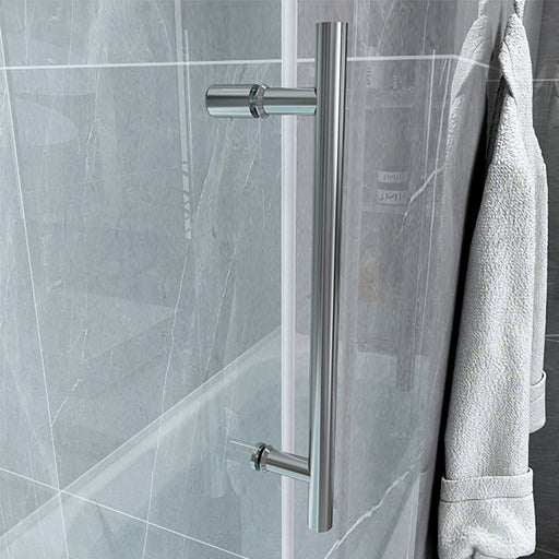 MCOCOD SS04 Single Sliding Frameless Shower Door with 304 Stainless Steel Handle