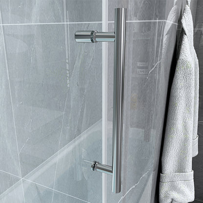 MCOCOD SS04 Single Sliding Frameless Shower Door with 304 Stainless Steel Handle