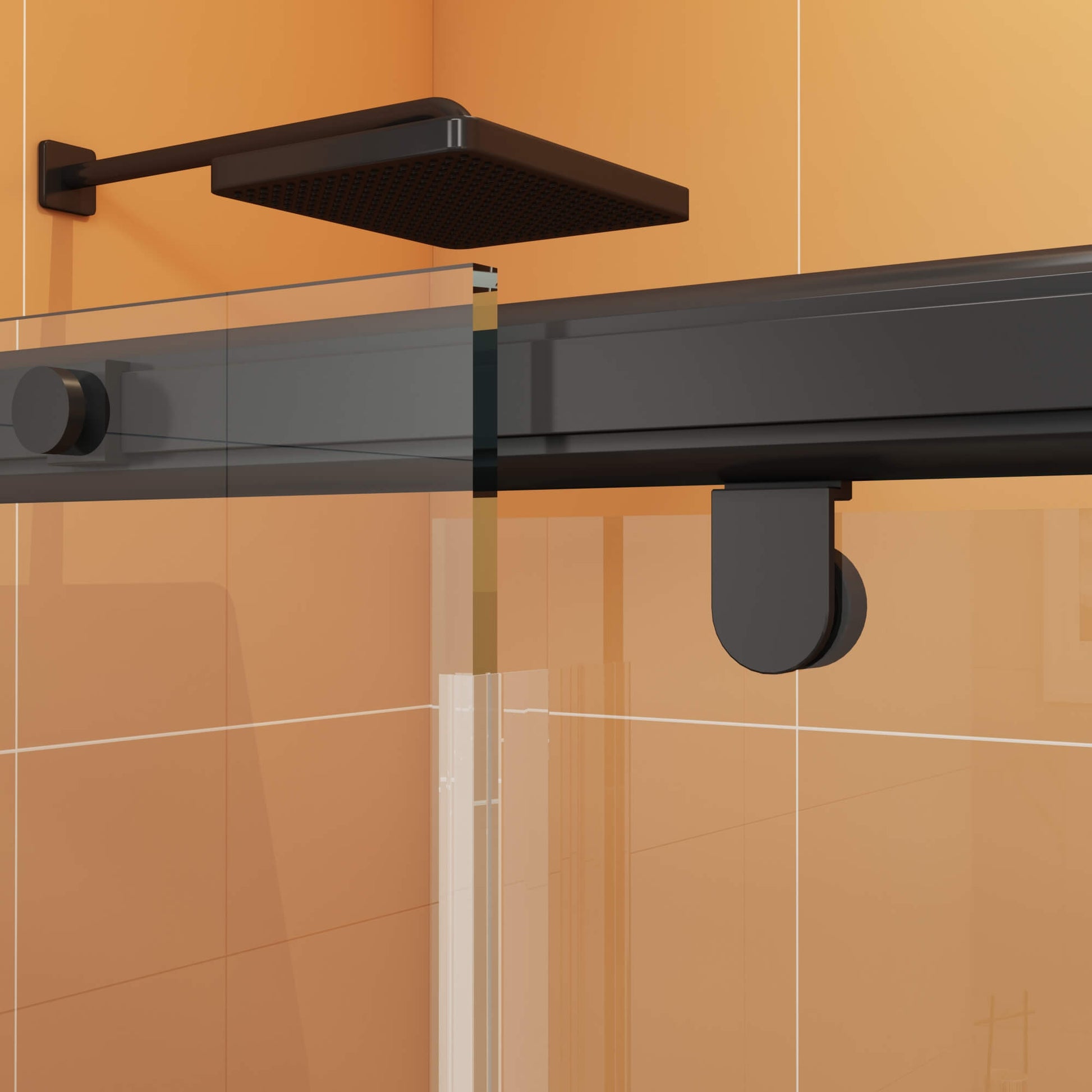 MCOCOD SS12 Soft-Closing Single Sliding Frameless Shower Door with Glass Fastener