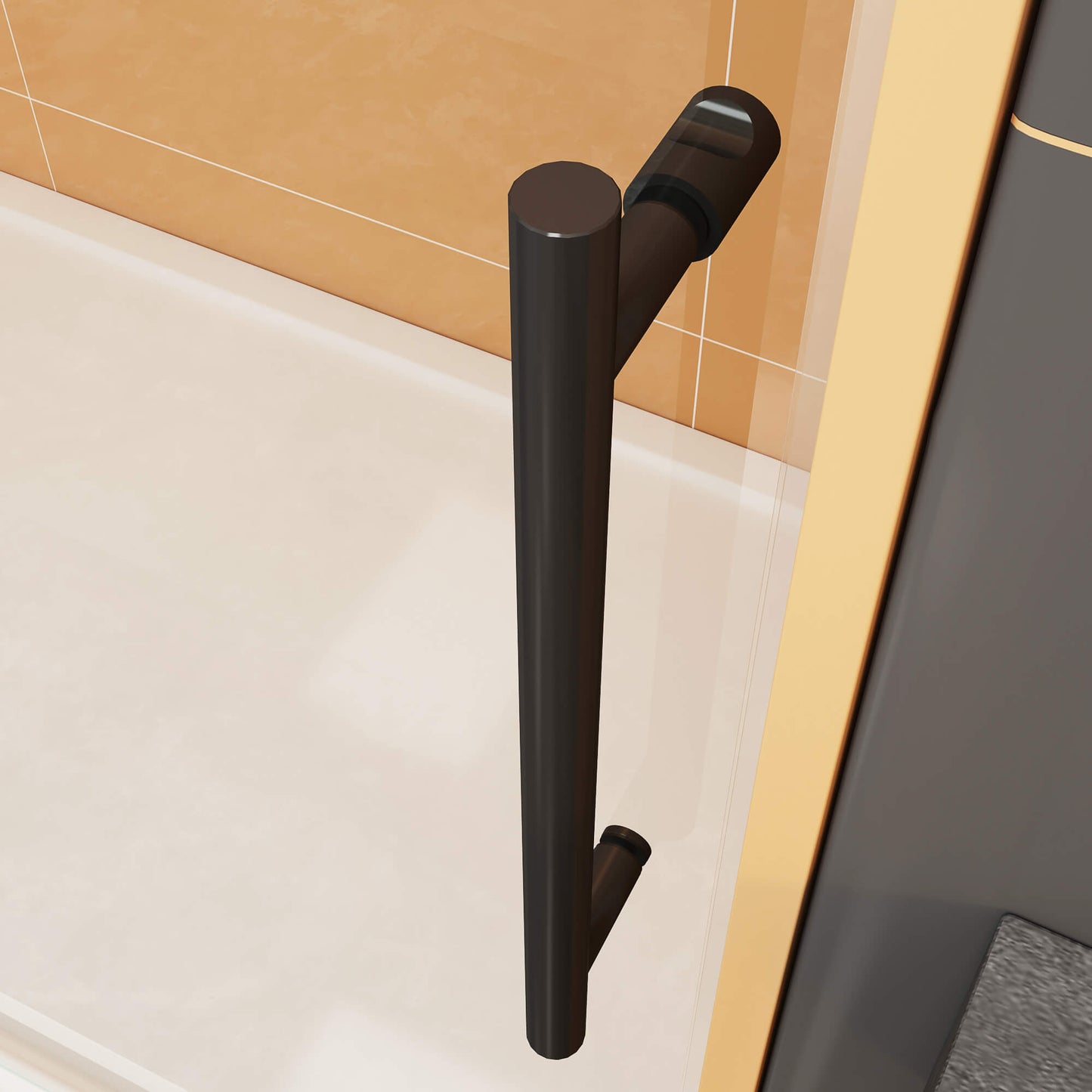 MCOCOD SS12 Soft-Closing Single Sliding Frameless Shower Door with Handle Bars