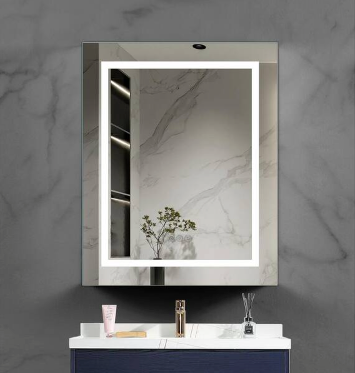 MCOCOD Frameless Rectangular Cabinet with Mirror